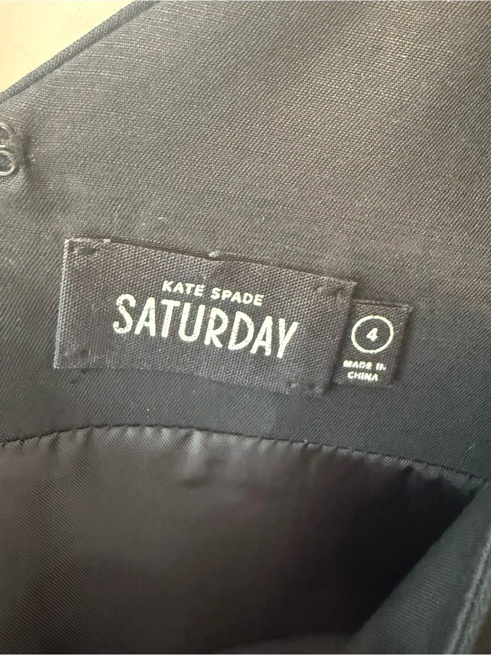 Kate Spade Saturday Black Linen Blend Fit & Flare Mini Dress Sz 4 V-Neck Cutout